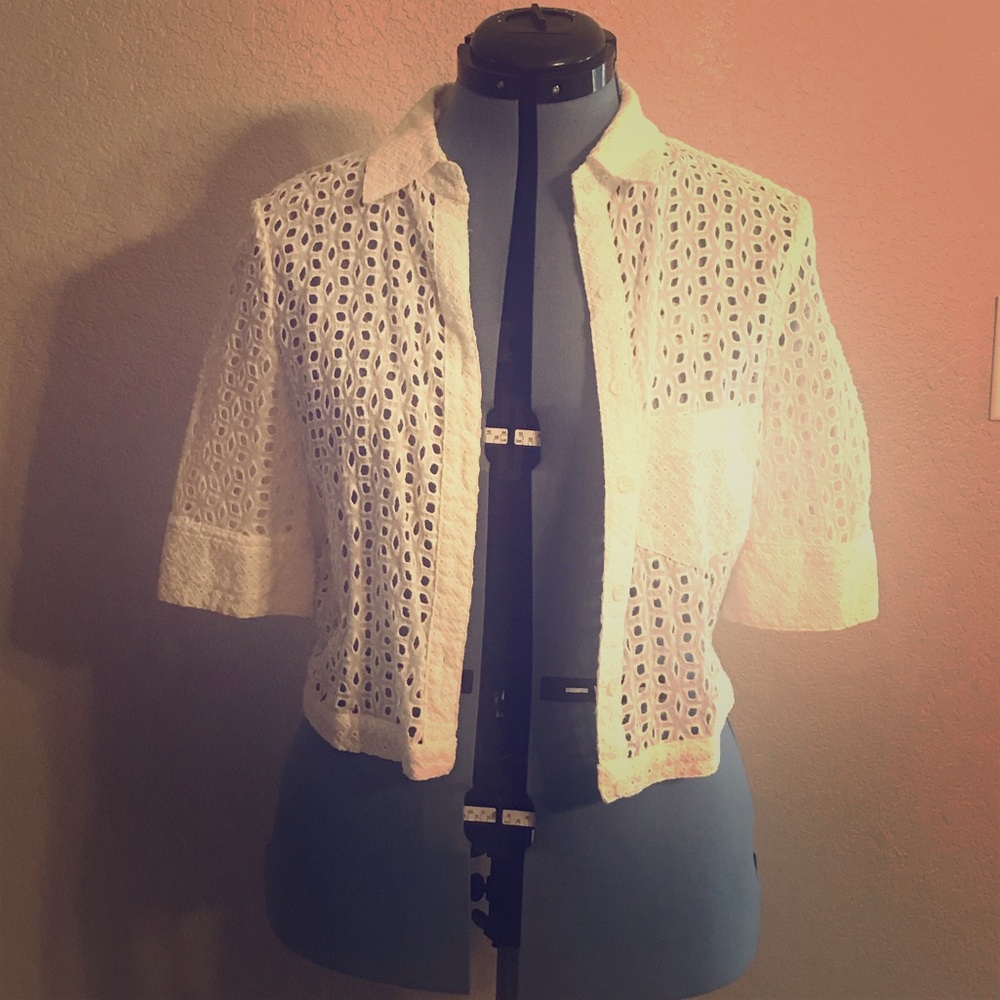 BCBGMaxAzria Eyelet Jacket